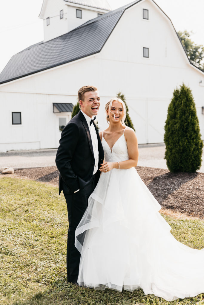 Bride and Groom at White Willow Farms Wedding, Indiana Wedding Photographer