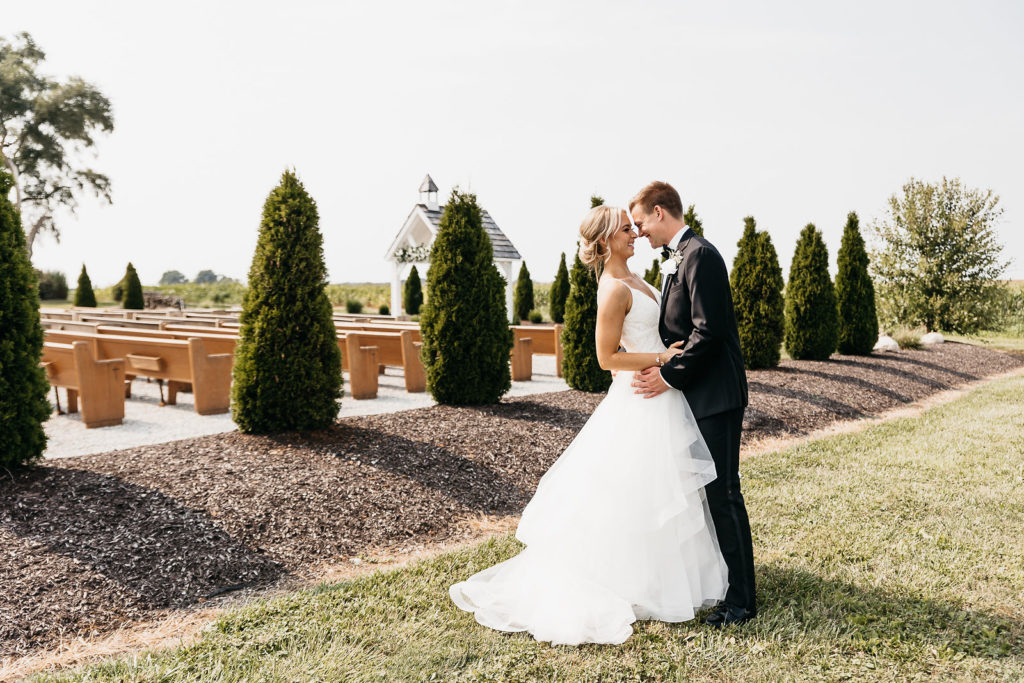 Bride and Groom at White Willow Farms Wedding, Indiana Wedding Photographer