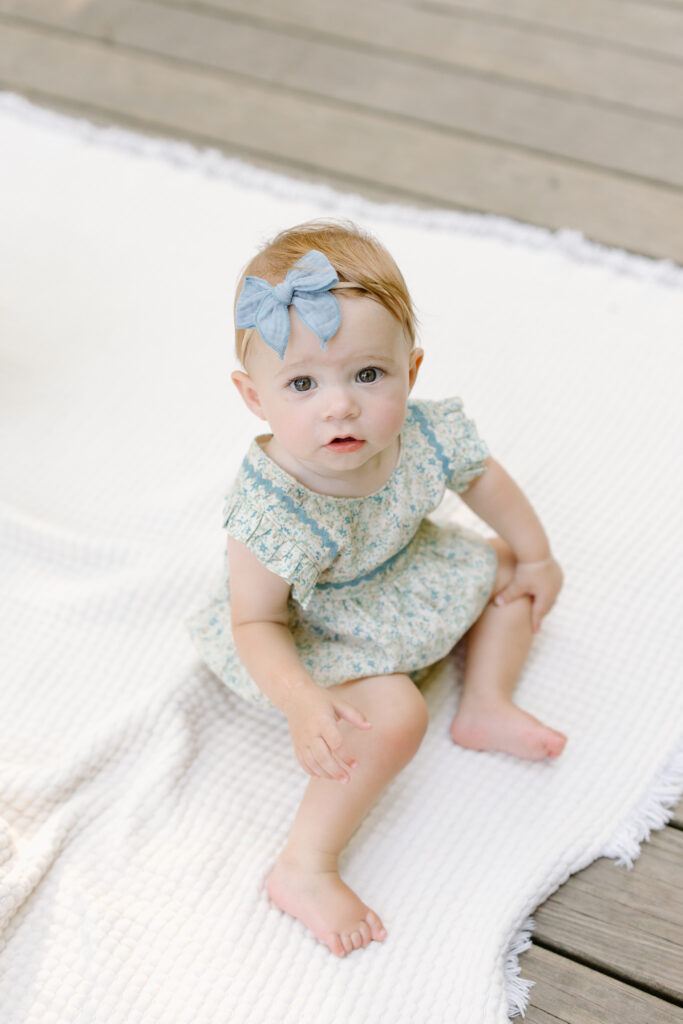 Baby looking towards camera during Indianapolis Milestone Photography session