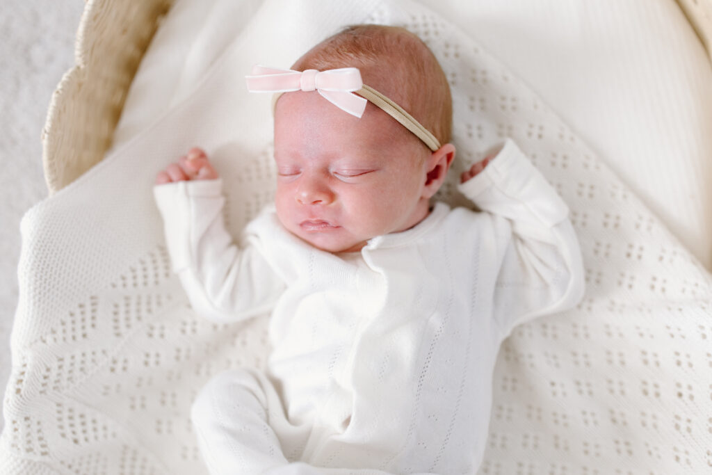 newborn scrunch during newborn photos in Fishers, IN