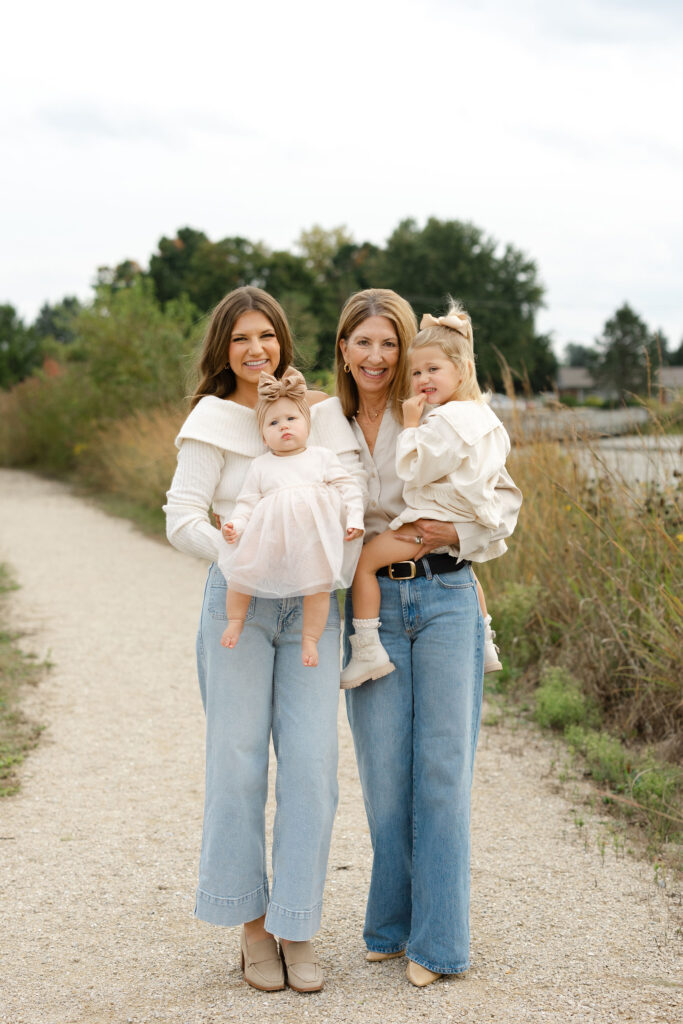 Three generations of girls during fall family photos at West Park in with Capturing Simplicity Photography