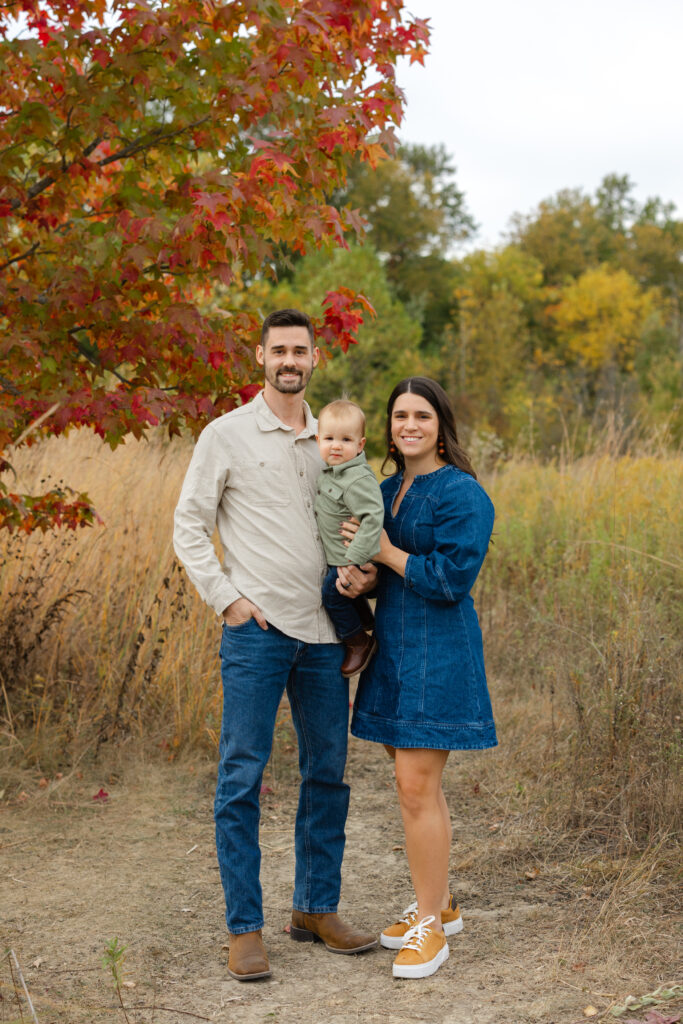 Family smiling during Fall Mini Sessions at West Park with Capturing Simplicity Photography