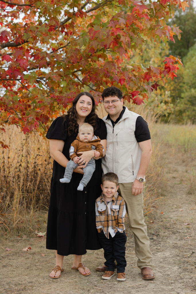 Family photo during Fall Mini Sessions at West Park with Capturing Simplicity Photography