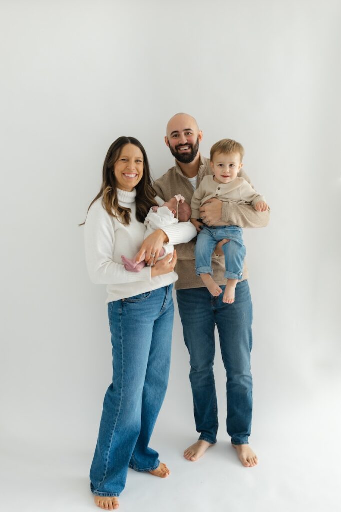 Family portraits at Aspiring Eden Studio during newborn photos with Indianapolis Newborn Photographer Capturing Simplicity Photography